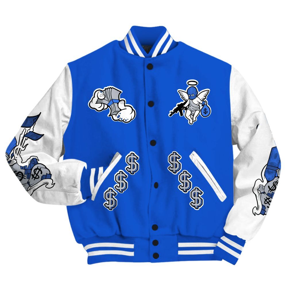 Varsity Jacket To Match Air Foamposite One Royal - Ones Move In Silence Graphic All Over Print