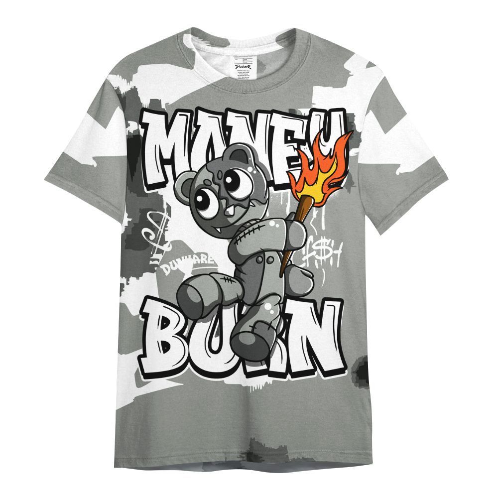 Shirt To Match Paris Cement Grey 4s - Money Burn Retro All Over Print