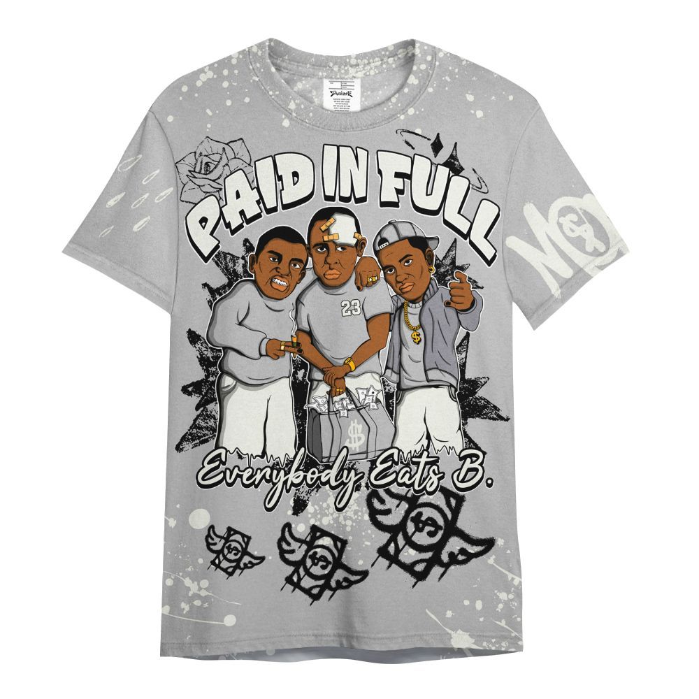 Shirt To Match Cement Grey Silver 3s - Paid In Full Crayon All Over Print