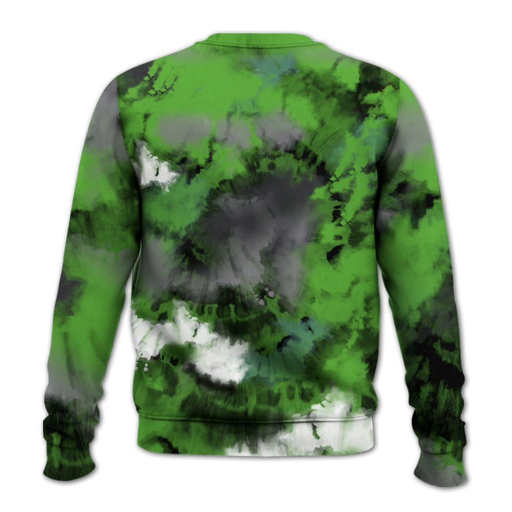 Sweatshirt To Match Retro Green Bean 5s - God Blessed Tie Dye All Over Print