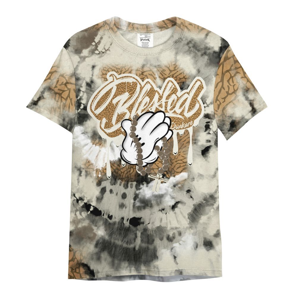 Shirt To Match Orewood Brown 3s - God Blessed Tie Dye All Over Print