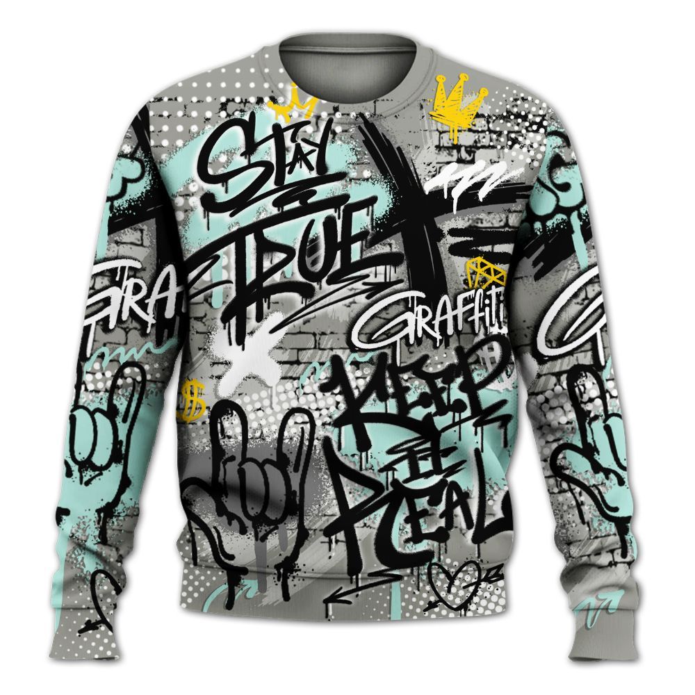 Sweatshirt To Match Low OG Year Of The Snake 1s - True It Real Graffiti Streetwear All Over Print