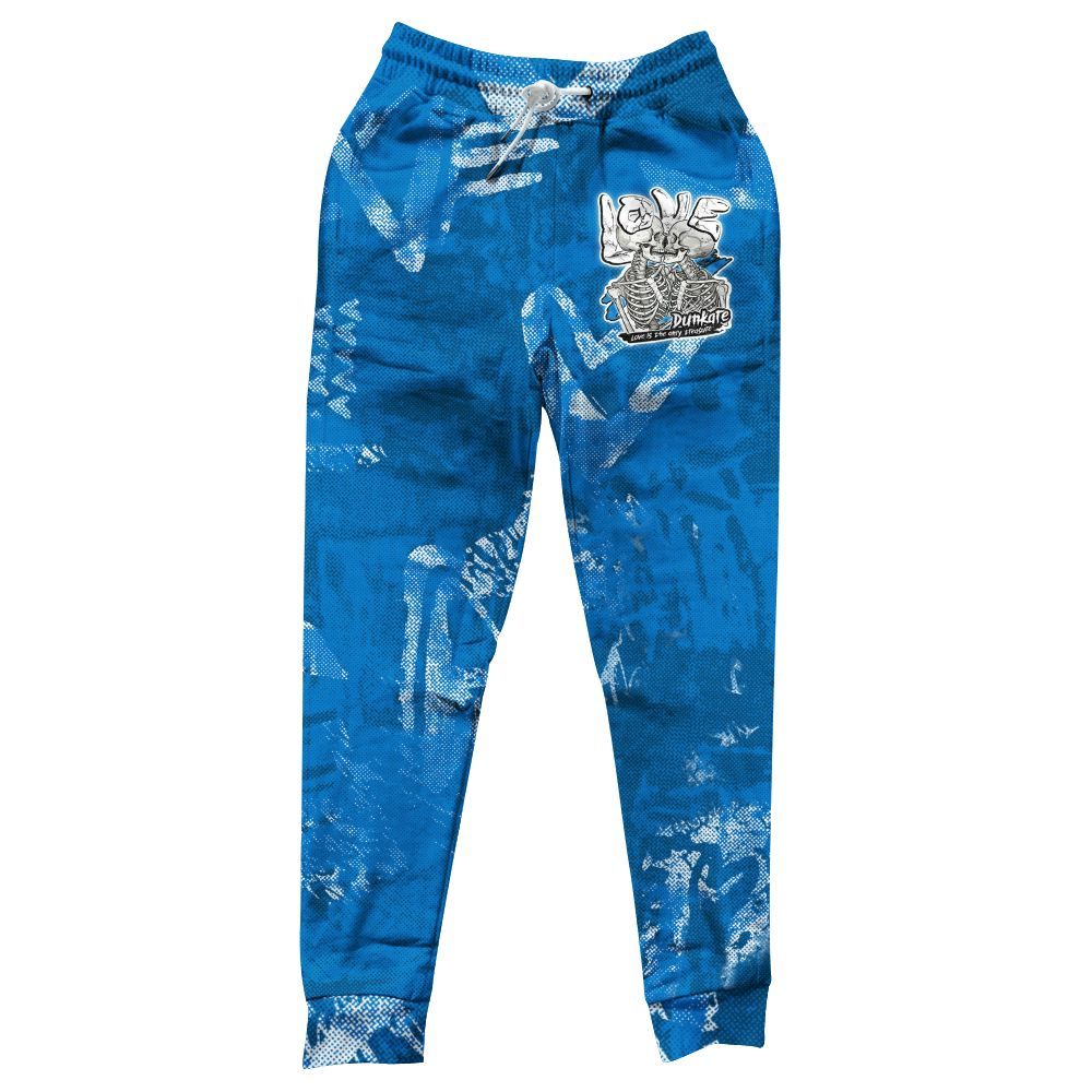 Sweatpant To Match Industrial Blue 4s - Skull Love All Over Print