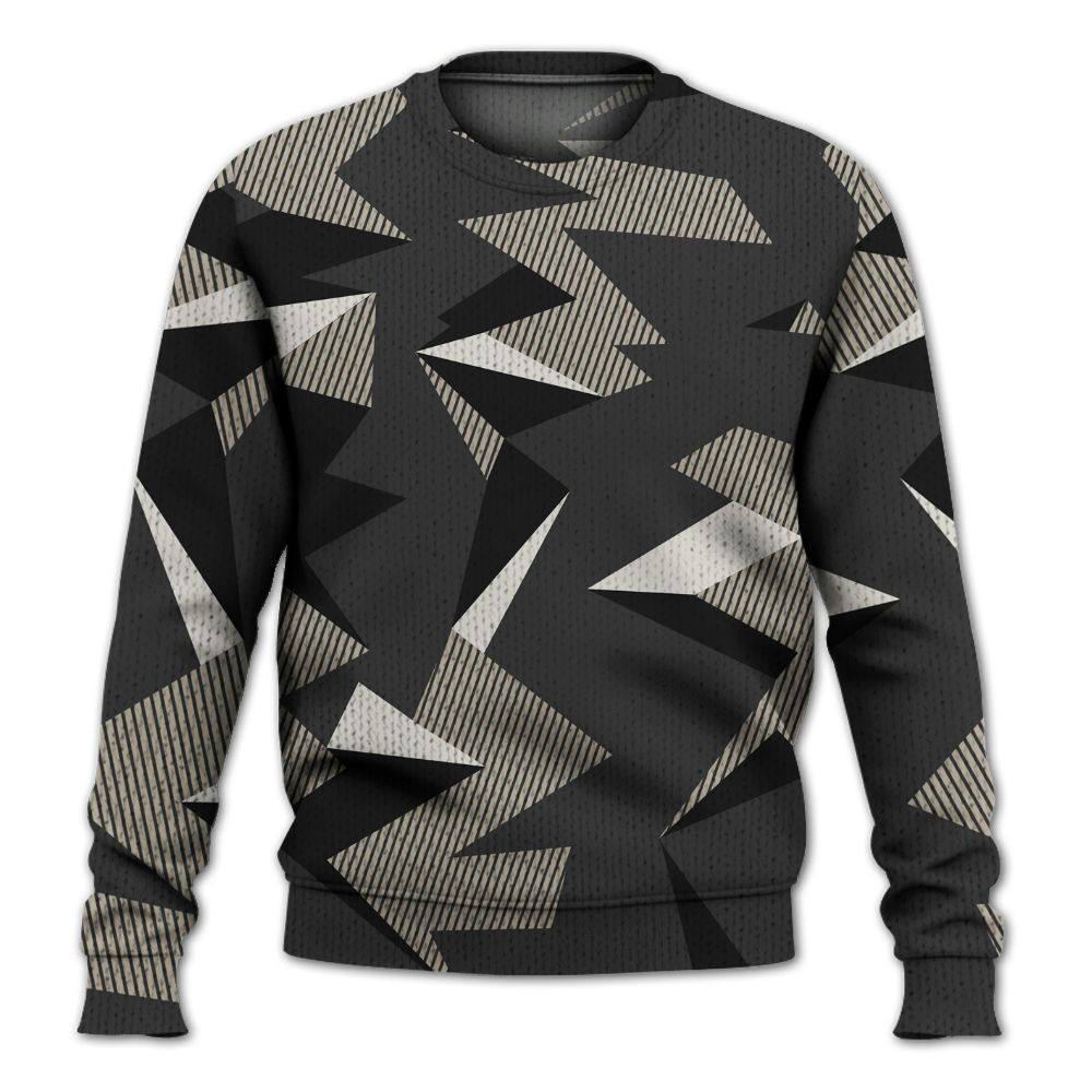 Knitted Sweater To Match RM Light Bone 4s - Geometric Camouflage Pattern