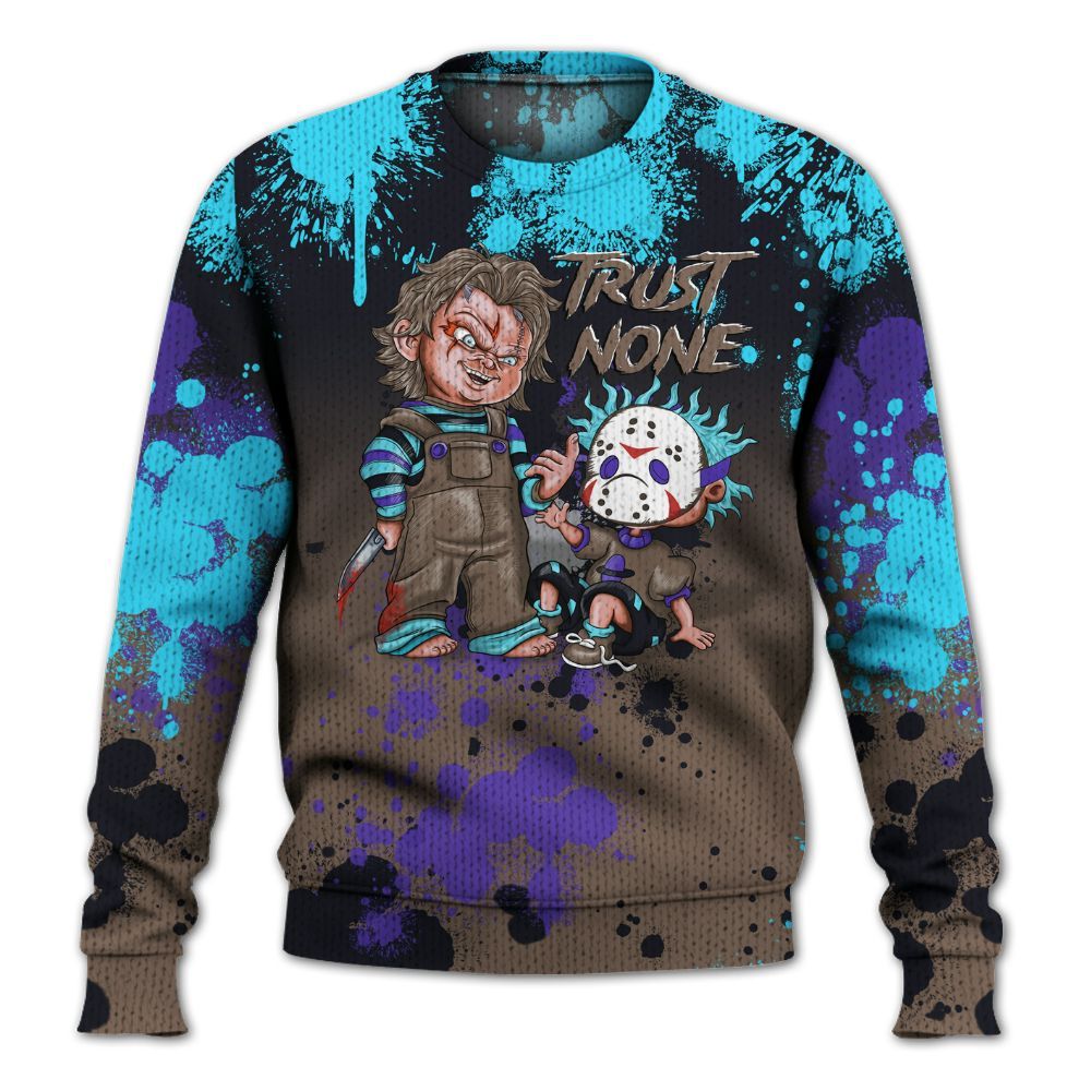 Knitted Sweater To Match Olive Concord 9s - Trust No One Scary