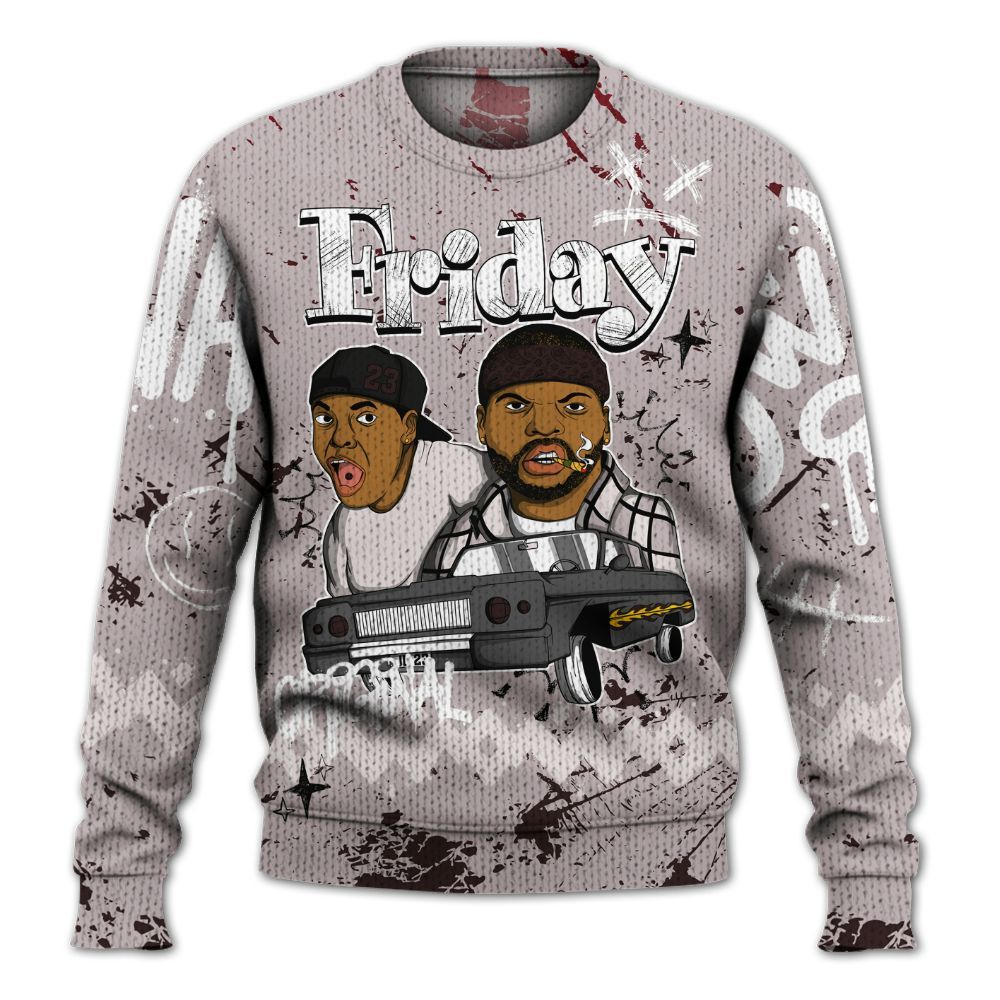 Sweater To Match AMM Air Smokey Mauve 6s - Friday Sneaker Crayon Graphic