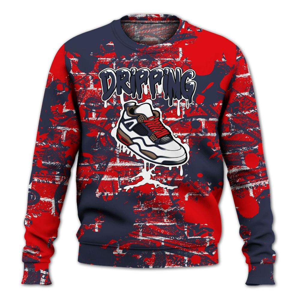 Sweatshirt To Match Low OG Howard Bison 1s - Dripping Shoe 4S Graphic Street Art All Over Print