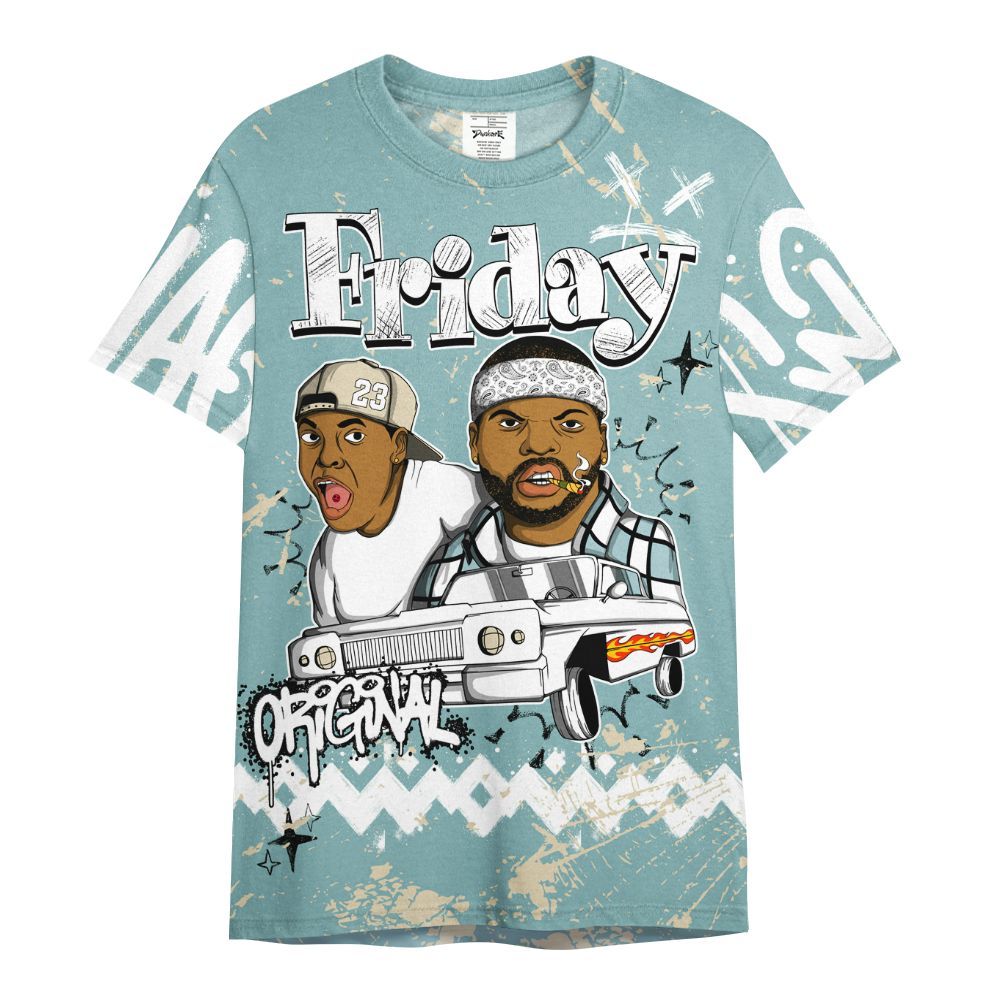 Shirt To Match Dunk Low Glacier Blue Pale Ivory - Friday Sneaker Crayon All Over Print