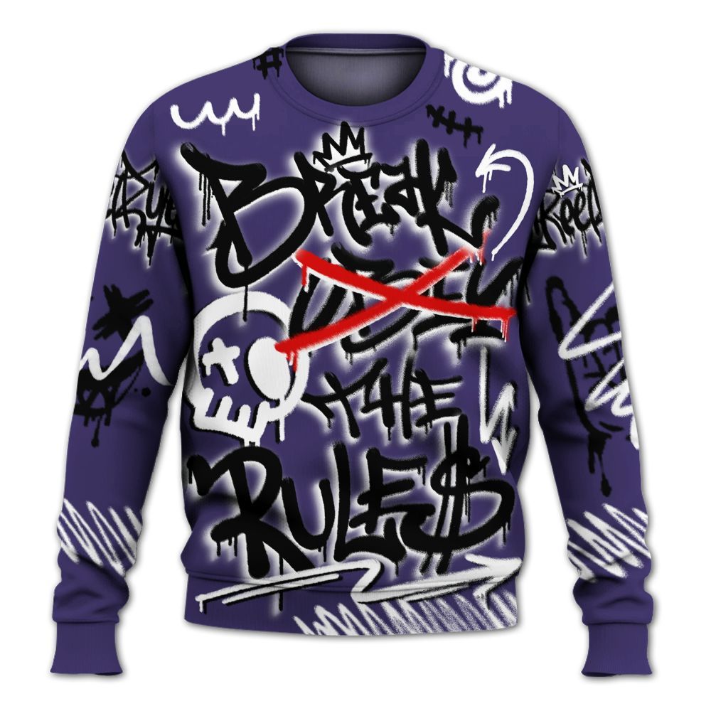 Sweatshirt To Match Retro Court Purple 13s - Break Rules Streetwear All Over Print