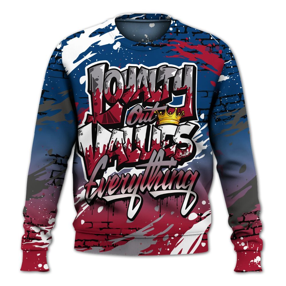Sweatshirt To Match Rare Air 4s - Values Of Loyalty Drip All Over Print