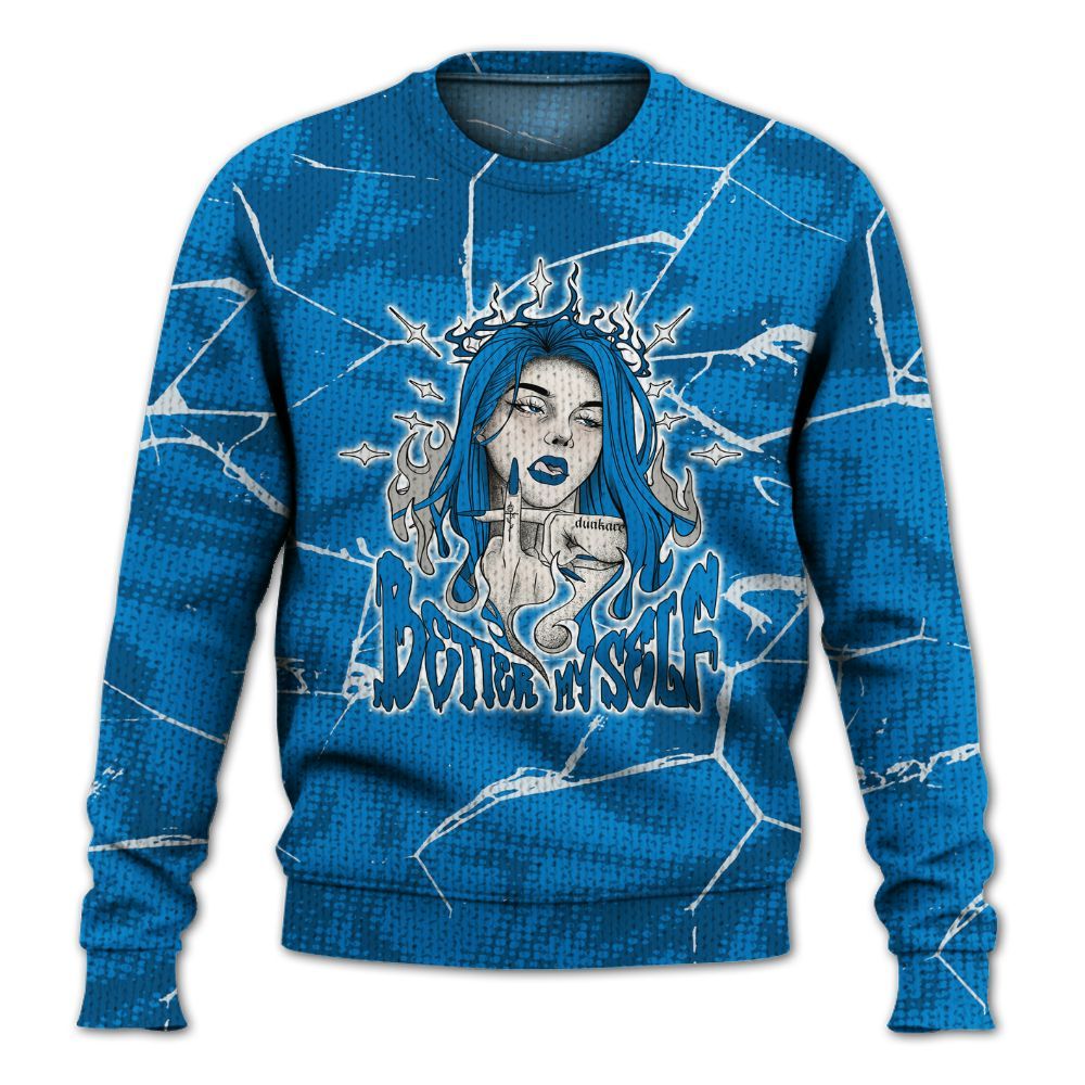 Knitted Sweater To Match Industrial Blue 4s - My-Self Crack Unique