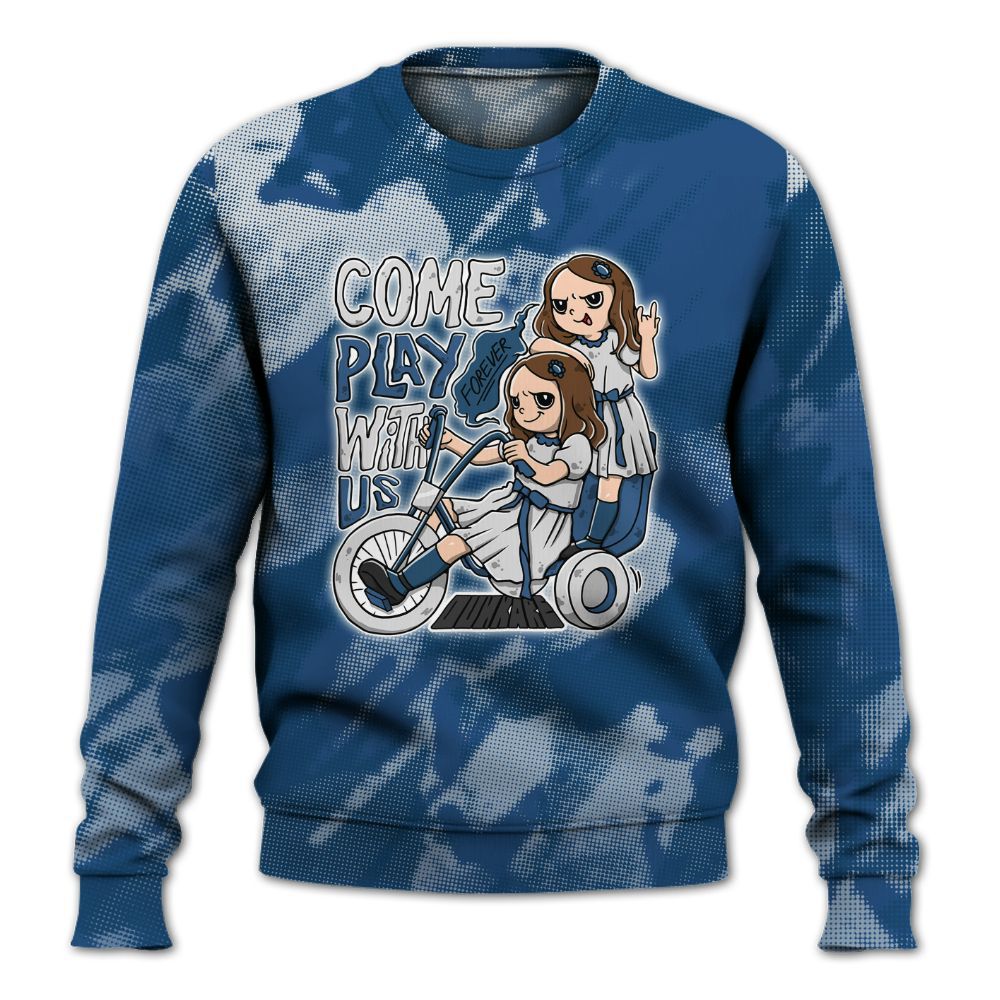 Sweatshirt To Match High OG Midnight Navy 1s - Come Hangout Halloween Abstract Halftone All Over Print