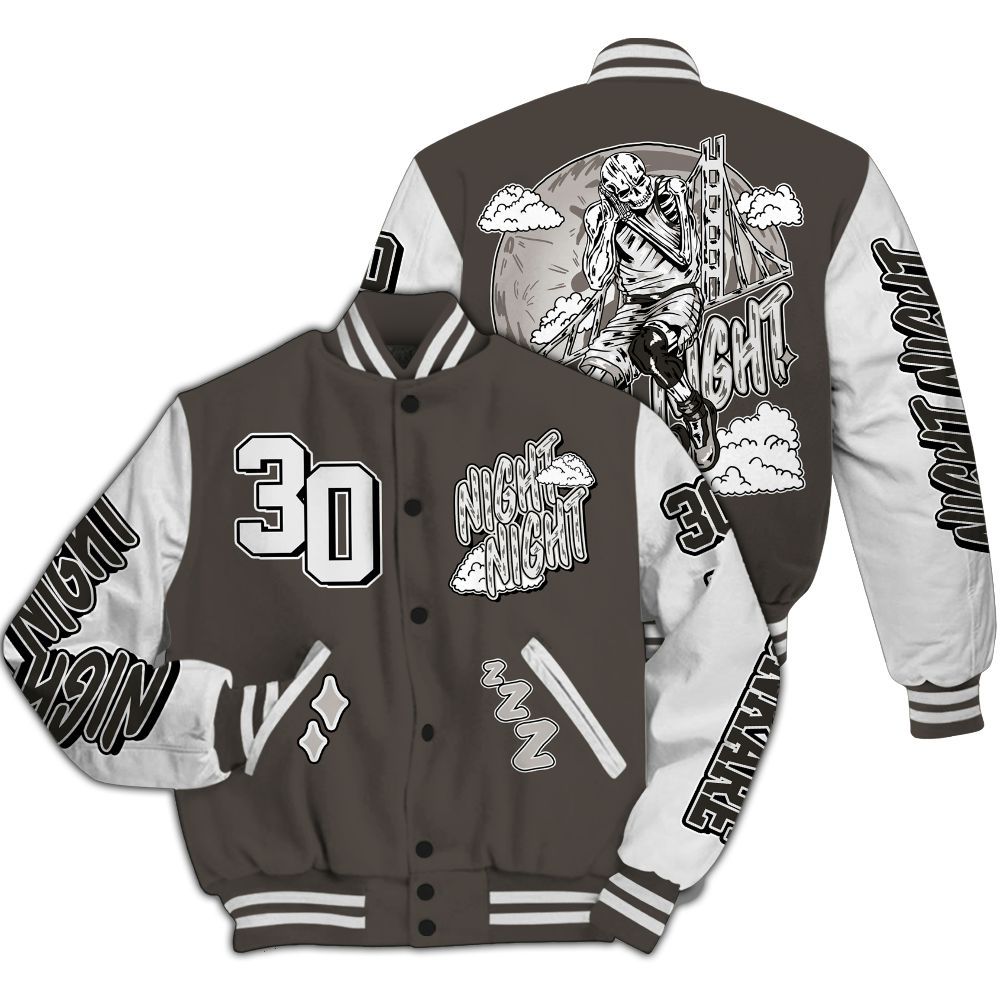 Varsity Jacket To Match Baroque Brown 12s - Seeya Skeleton All Over Print