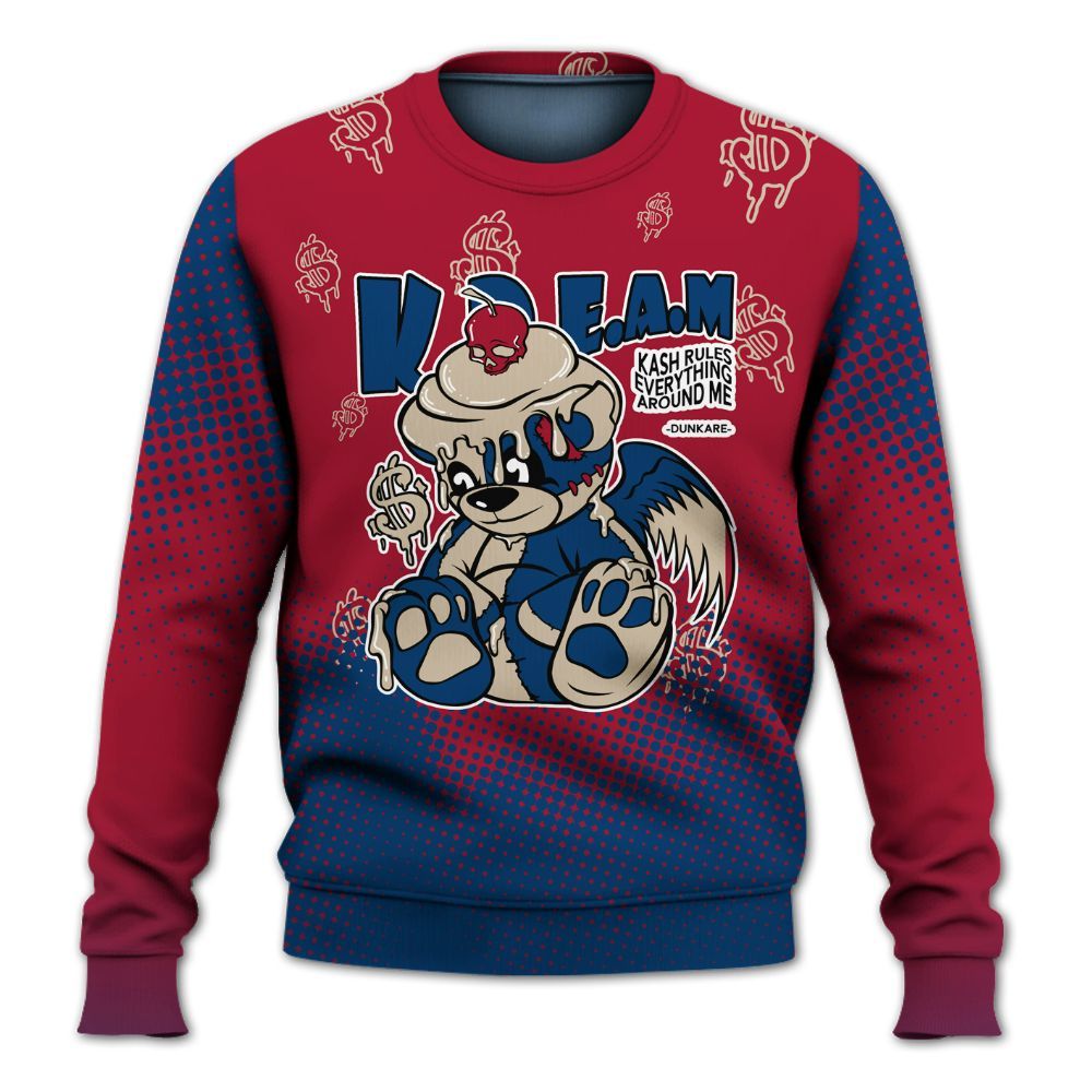 Sweatshirt To Match Rare Air 4s - Loot Bear Unique Drip All Over Print