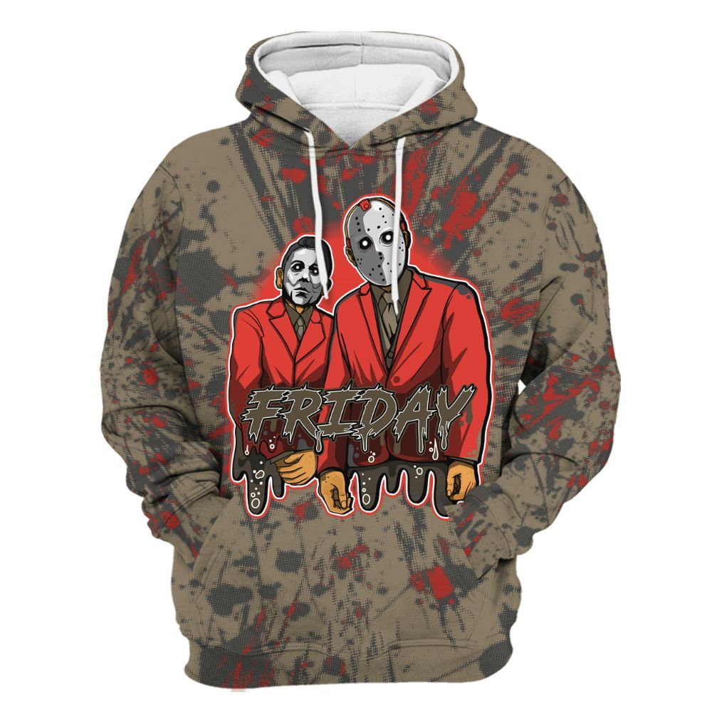 Hoodie To Match Olive 9s - Friday Halloween Graphic Luxury All Over Print