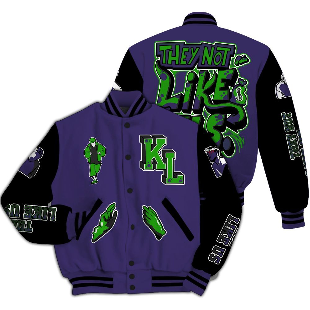 Varsity Jacket To Match Retro Court Purple 13s - Dislike Us Graphic All Over Print