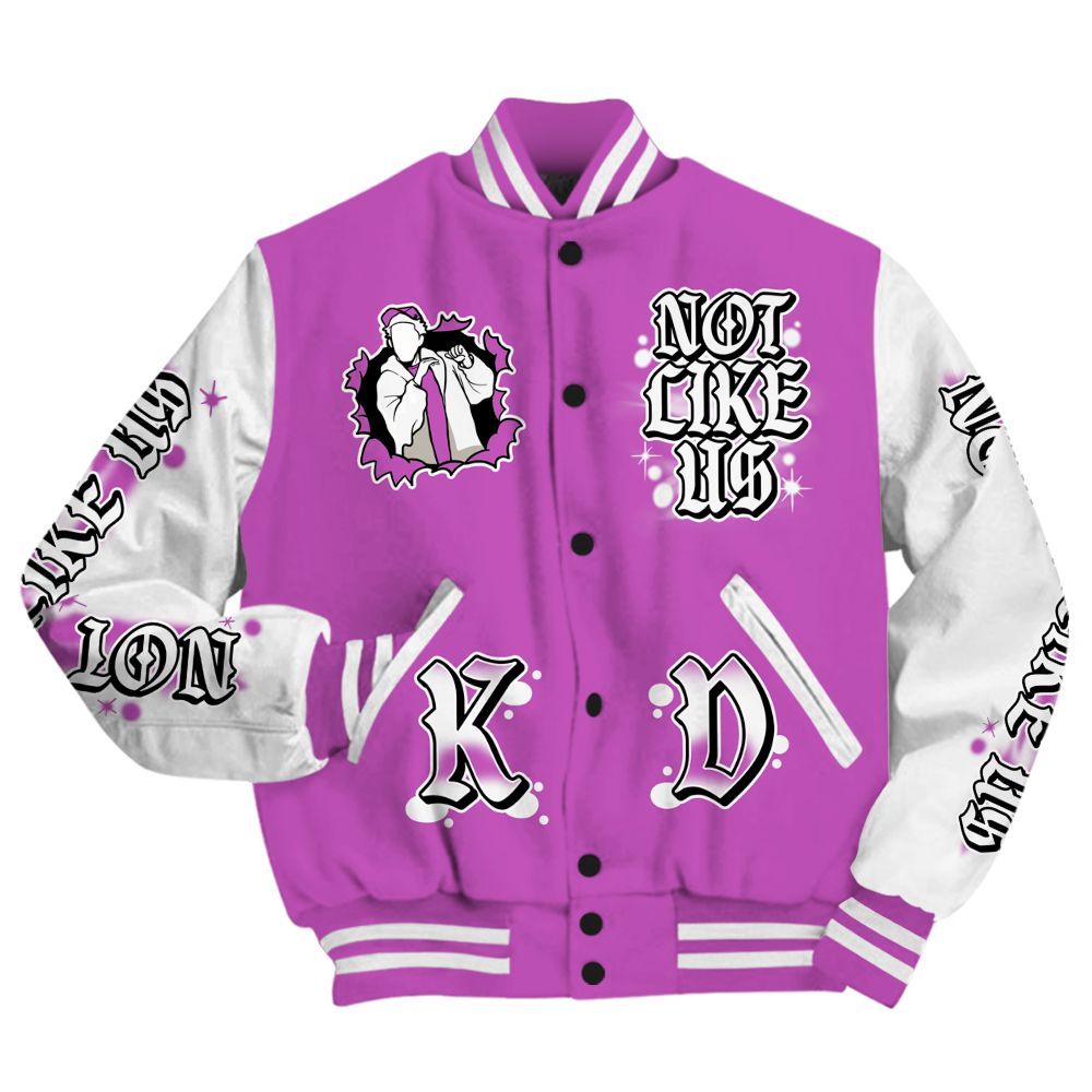 Varsity Jacket To Match Hyper Violet 4s - None Like Us Graphic All Over Print