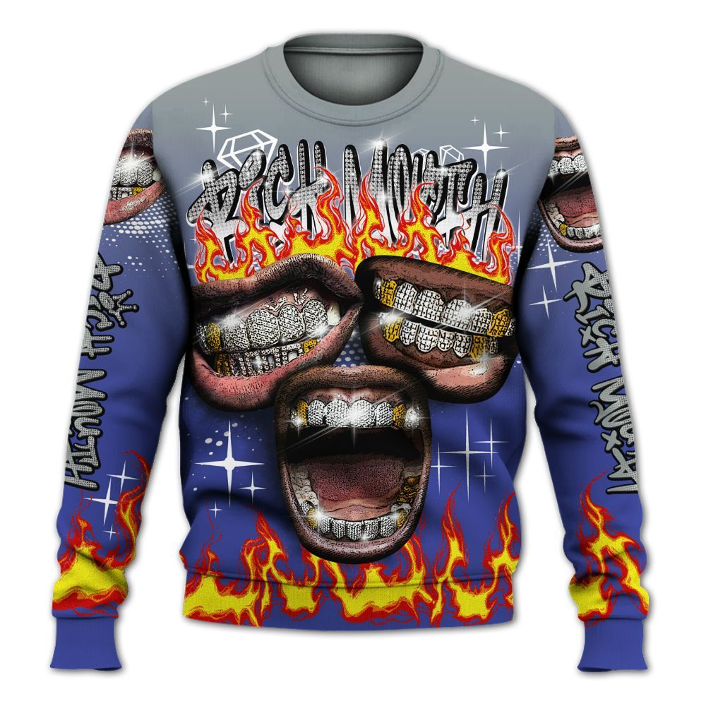 Sweatshirt To Match Shox TL Royal - Rich Mouth Fire Rap Retro 90s All Over Print