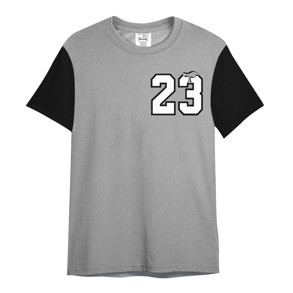 Shirt To Match Black Wolf Grey 12s Varsity Jacket, Custom Name Number 23 Drip All Over Print