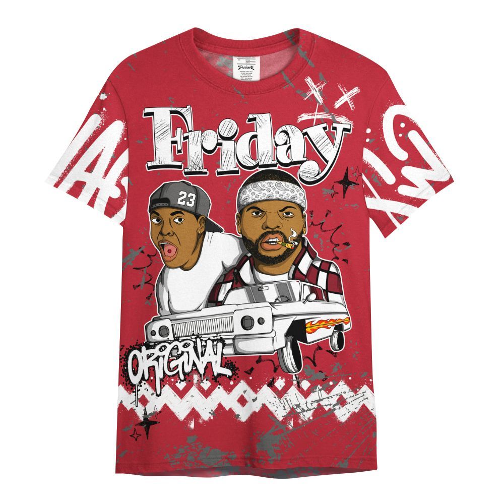 Shirt To Match Red Flint 13s - Friday Sneaker Crayon All Over Print