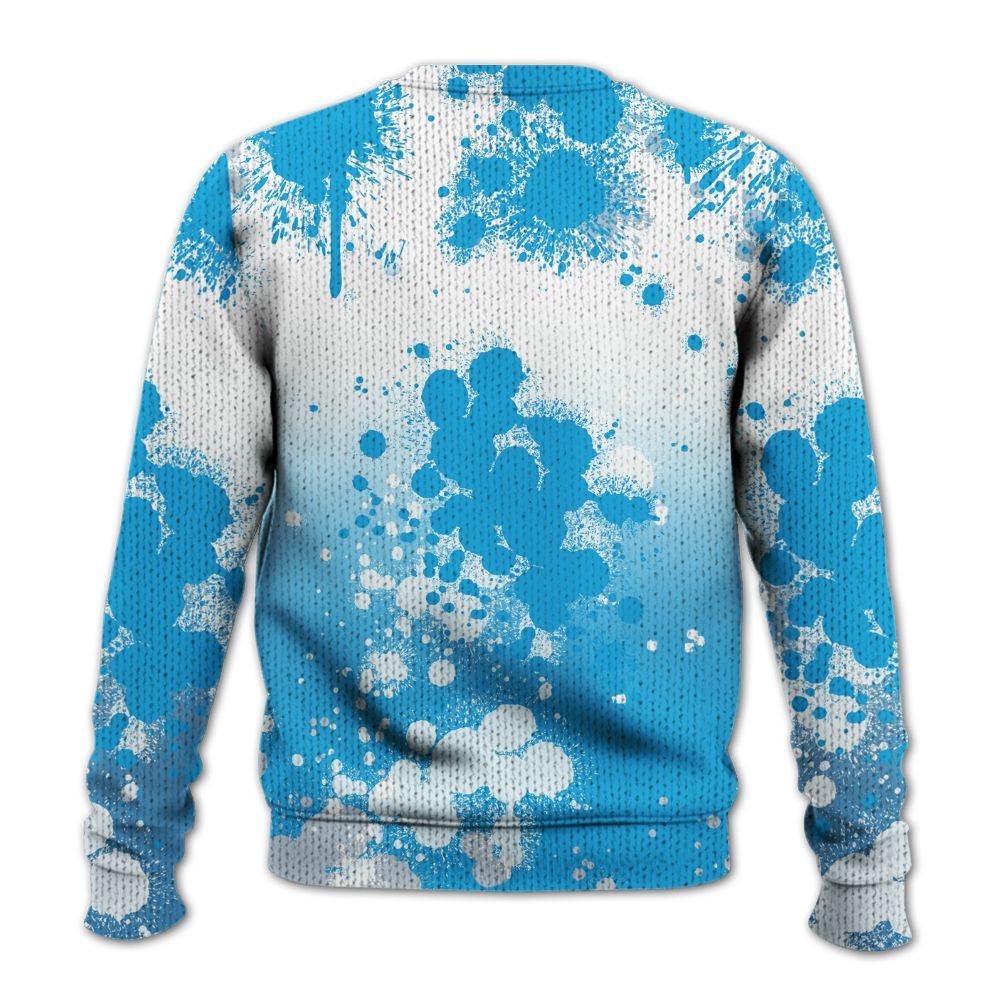 Sweater To Match University Blue Low 2026 11s - God Blessed Ink Drip Graphic