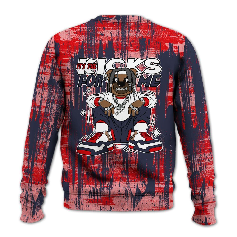 Sweatshirt To Match Low OG Howard Bison 1s - Sneakers Bear Glitch Art All Over Print