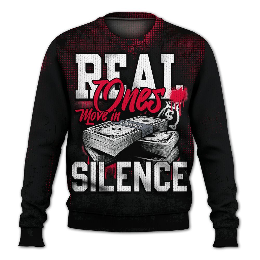 Knitted Sweater To Match Mid Black Metallic 1s - Move In Silence Money Street Retro