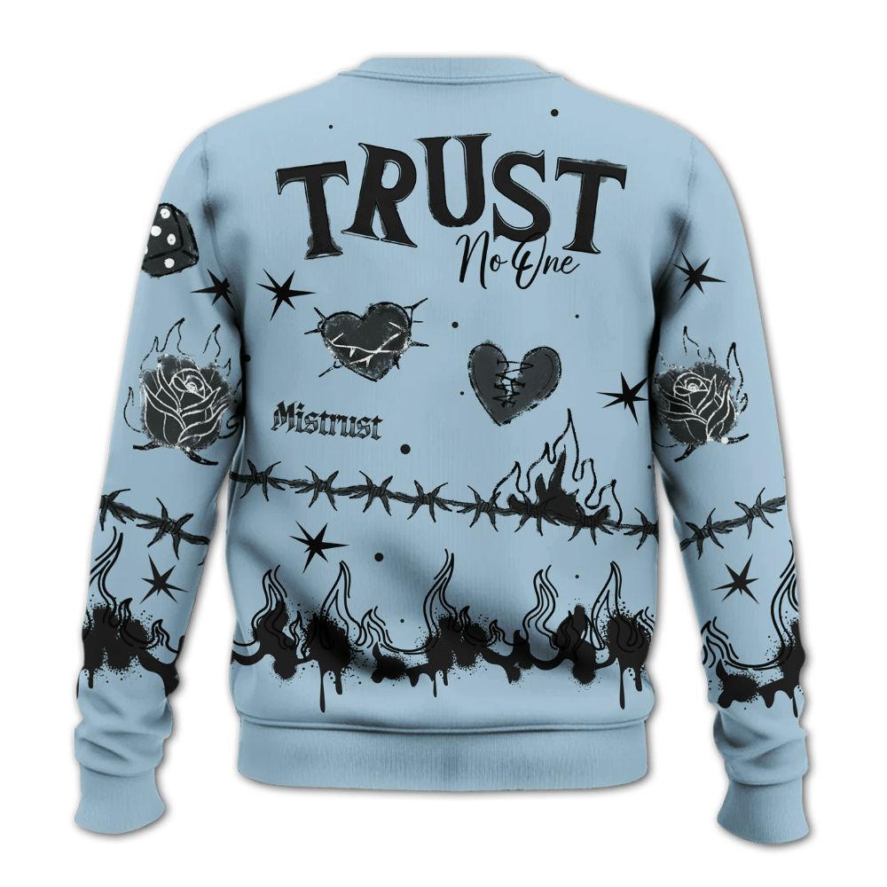 Sweatshirt To Match Chambray 7s - Trust No One Snake-Bite Doodle Crayon All Over Print