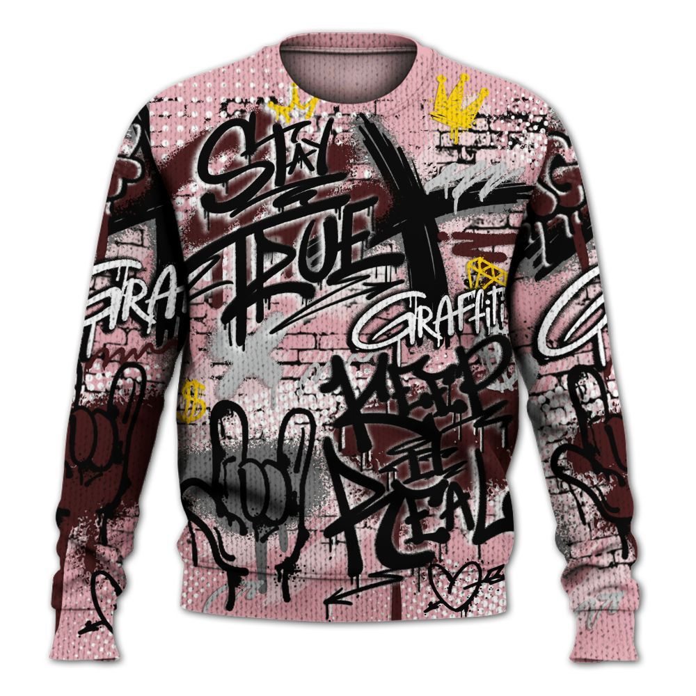 Knitted Sweater To Match Air Max 90 Neapolitan 2025 - True It Real Graffiti Streetwear