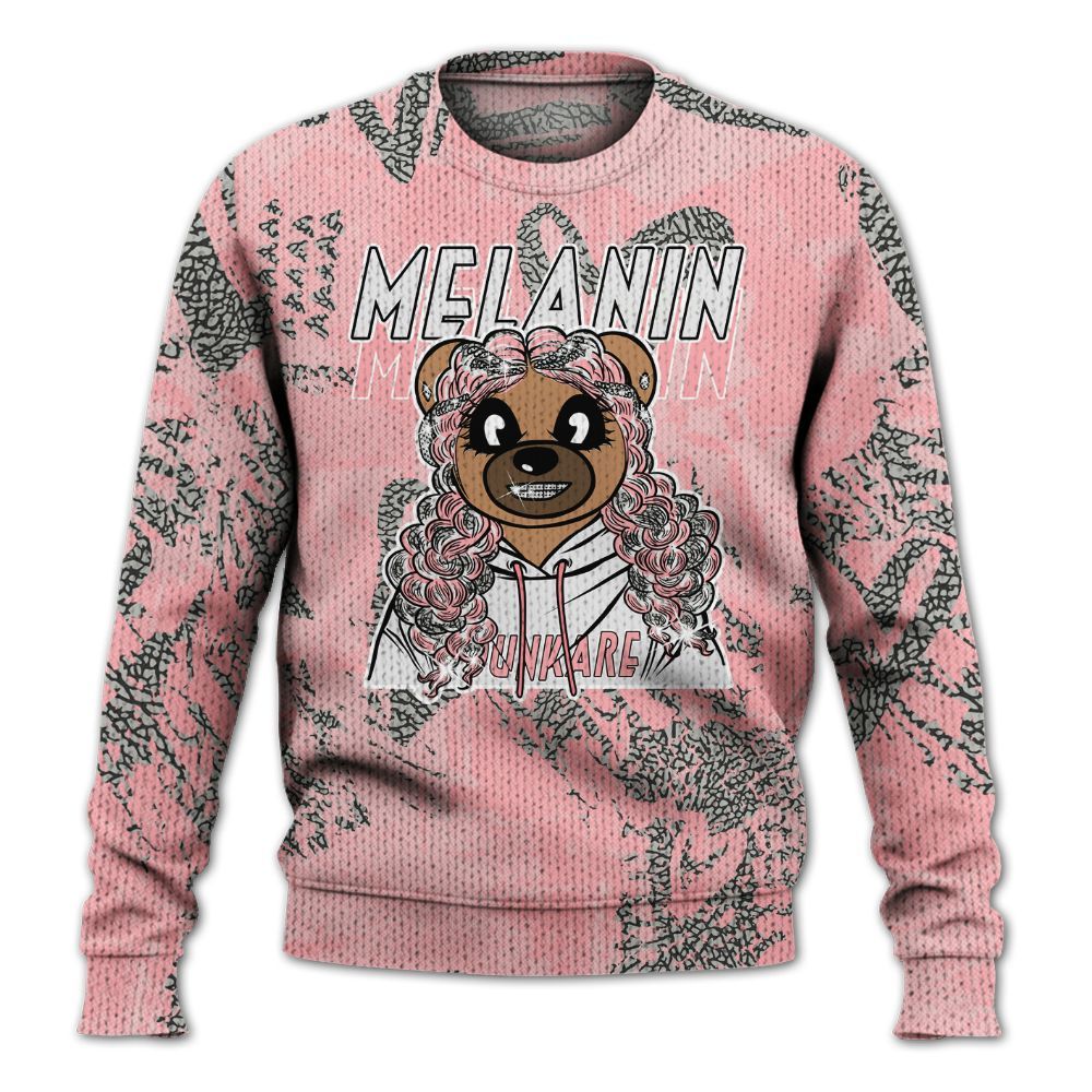 Knitted Sweater To Match Retro Wings 3s - Pigments Bear Heart Grunge