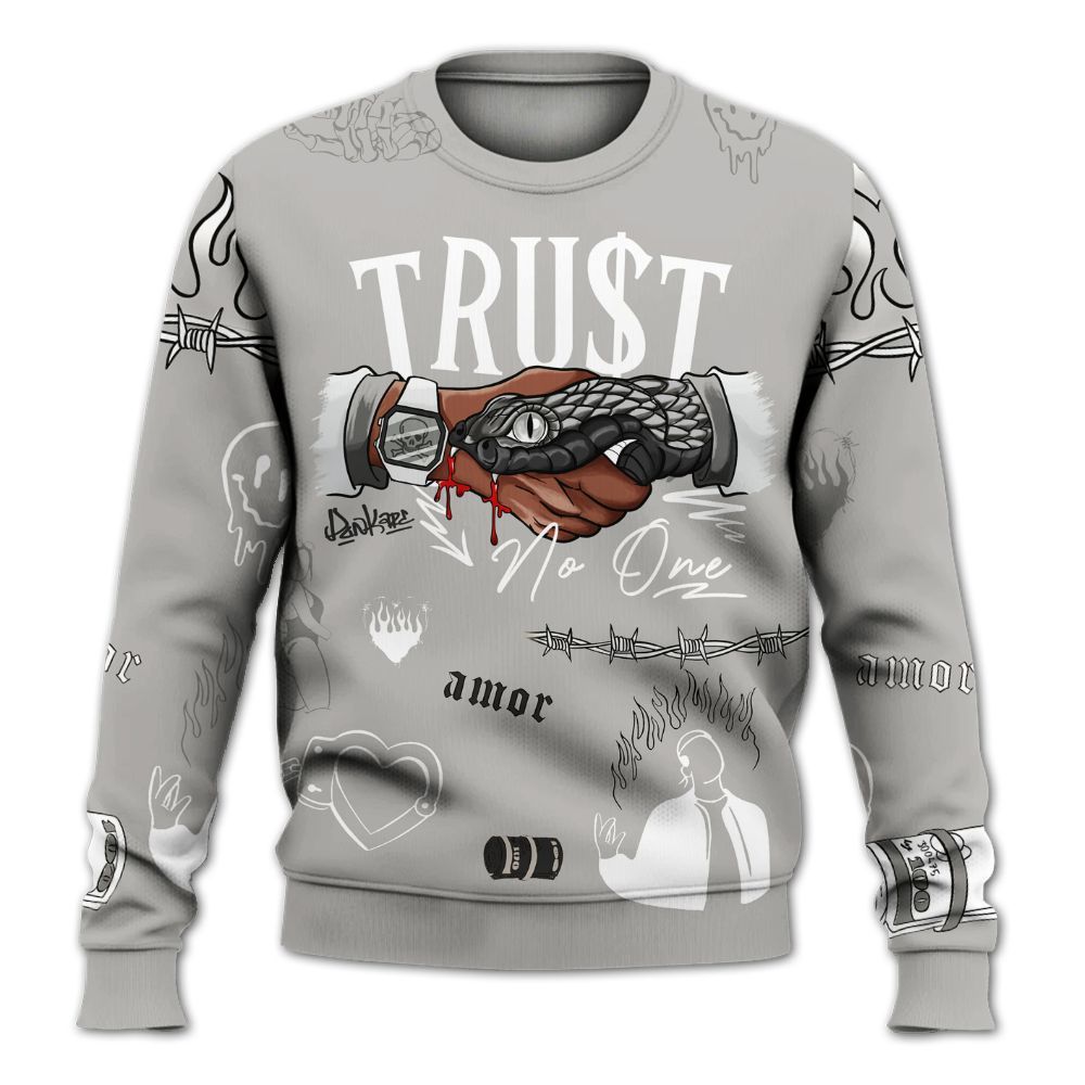 Sweatshirt To Match Low OG Phantom 1s - Snake Trust No One All Over Print