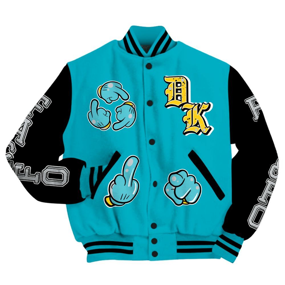 Varsity Jacket To Match Retro Aqua 5s - F Around Find Out Graphic All Over Print