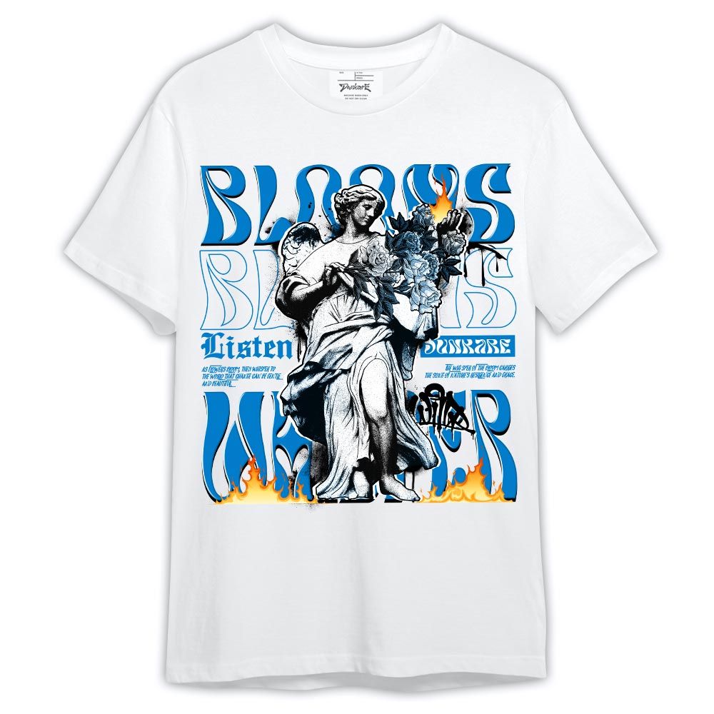 Shirt To Match Industrial Blue 4s - Blooms Whisper Shirt Military Blue 4s Outfit