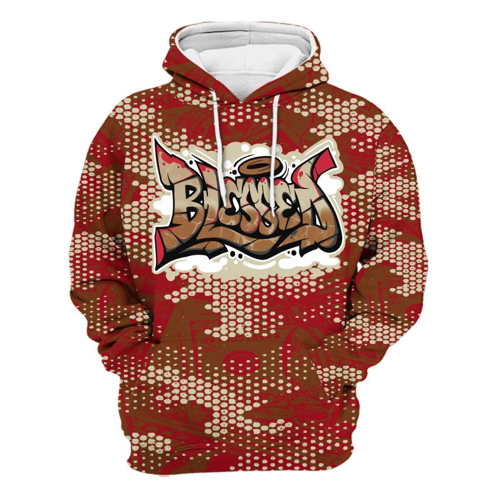 Hoodie To Match Archaeo Brown 5s - Blessing Graphic Banknotes All Over Print