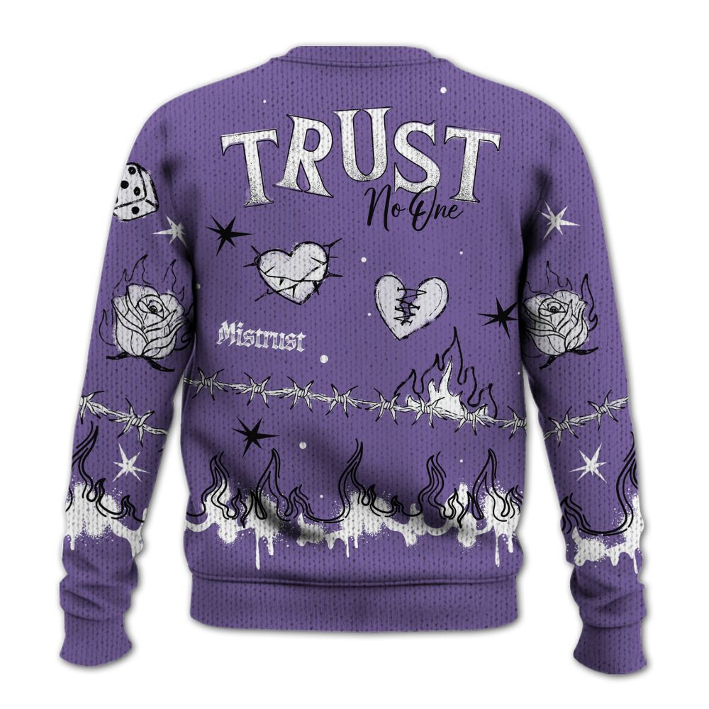 Knitted Sweater To Match Dunk Low Black Raspberry - Trust No One Snake-Bite Doodle Crayon