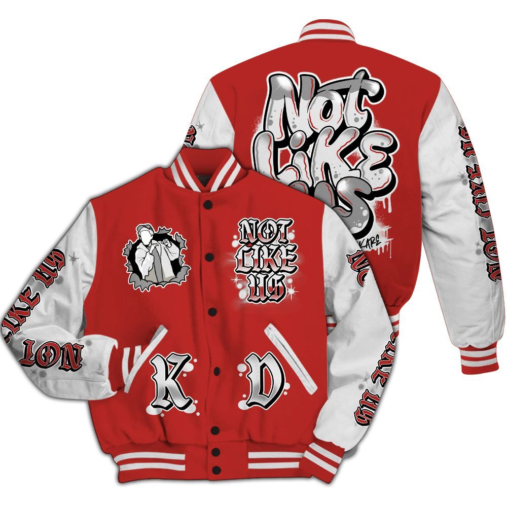 Varsity Jacket To Match Bred Reimagined 4s - None Like Us Graphic All Over Print