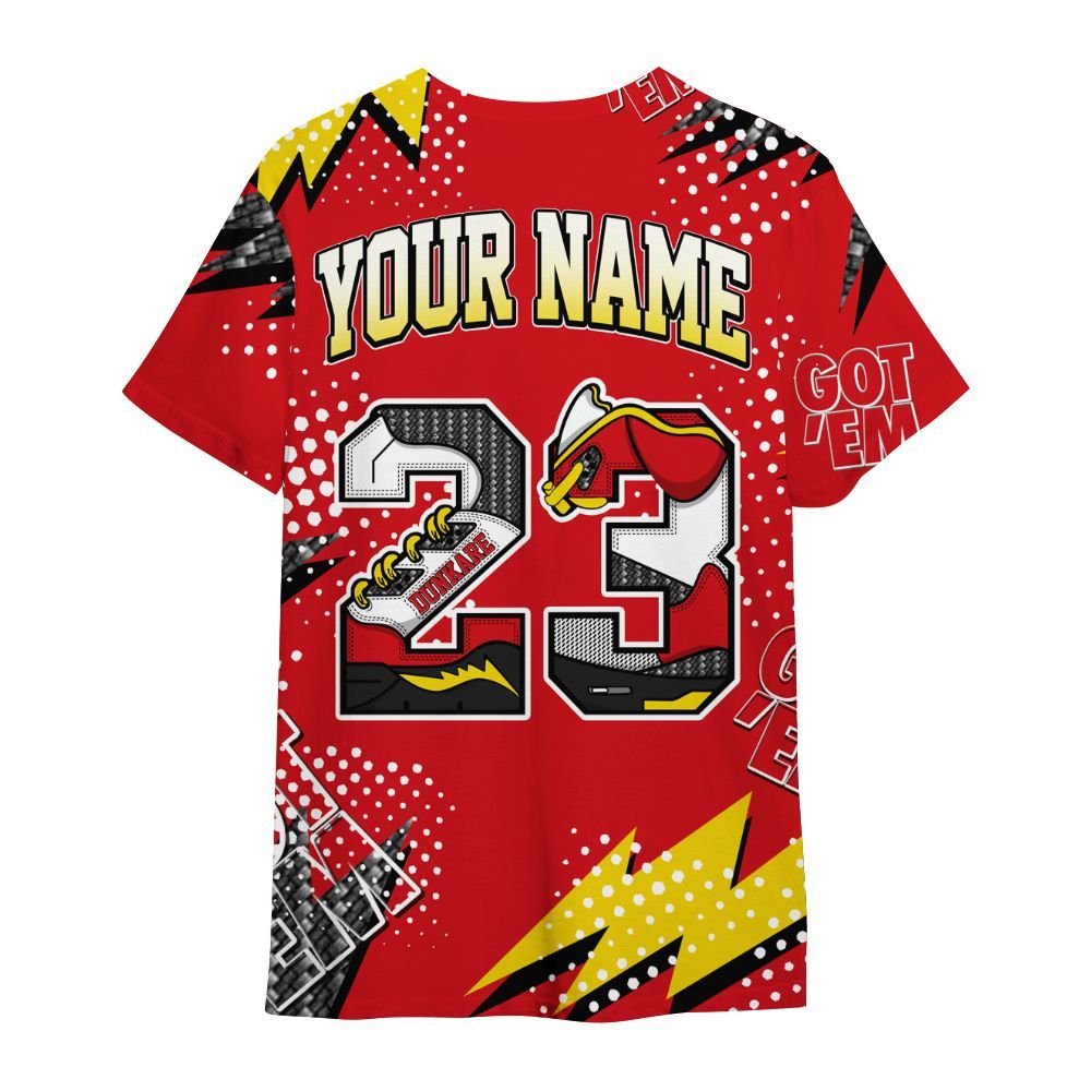Shirt To Match Ferrari 14s - 23 Custom Name 5s All Over Print