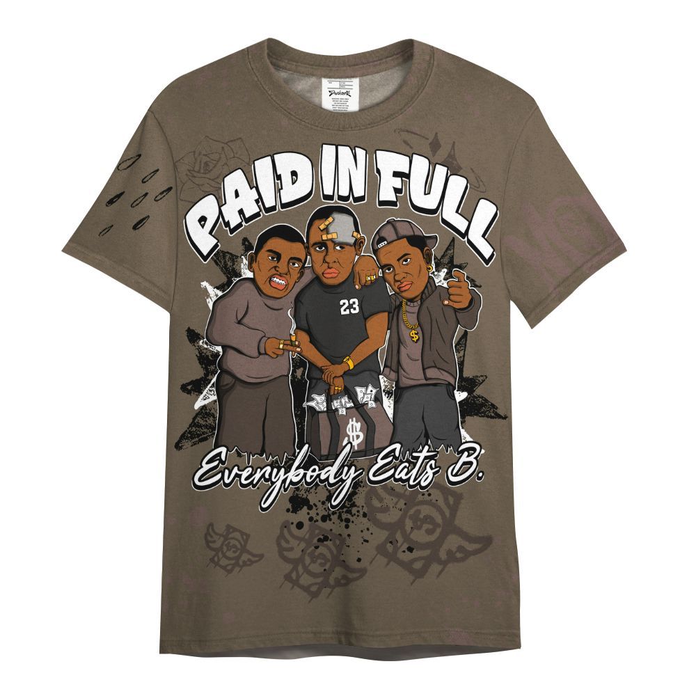 Shirt To Match AMM Dark Mocha 4s - Everybody Paid In Full Crayon All Over Print