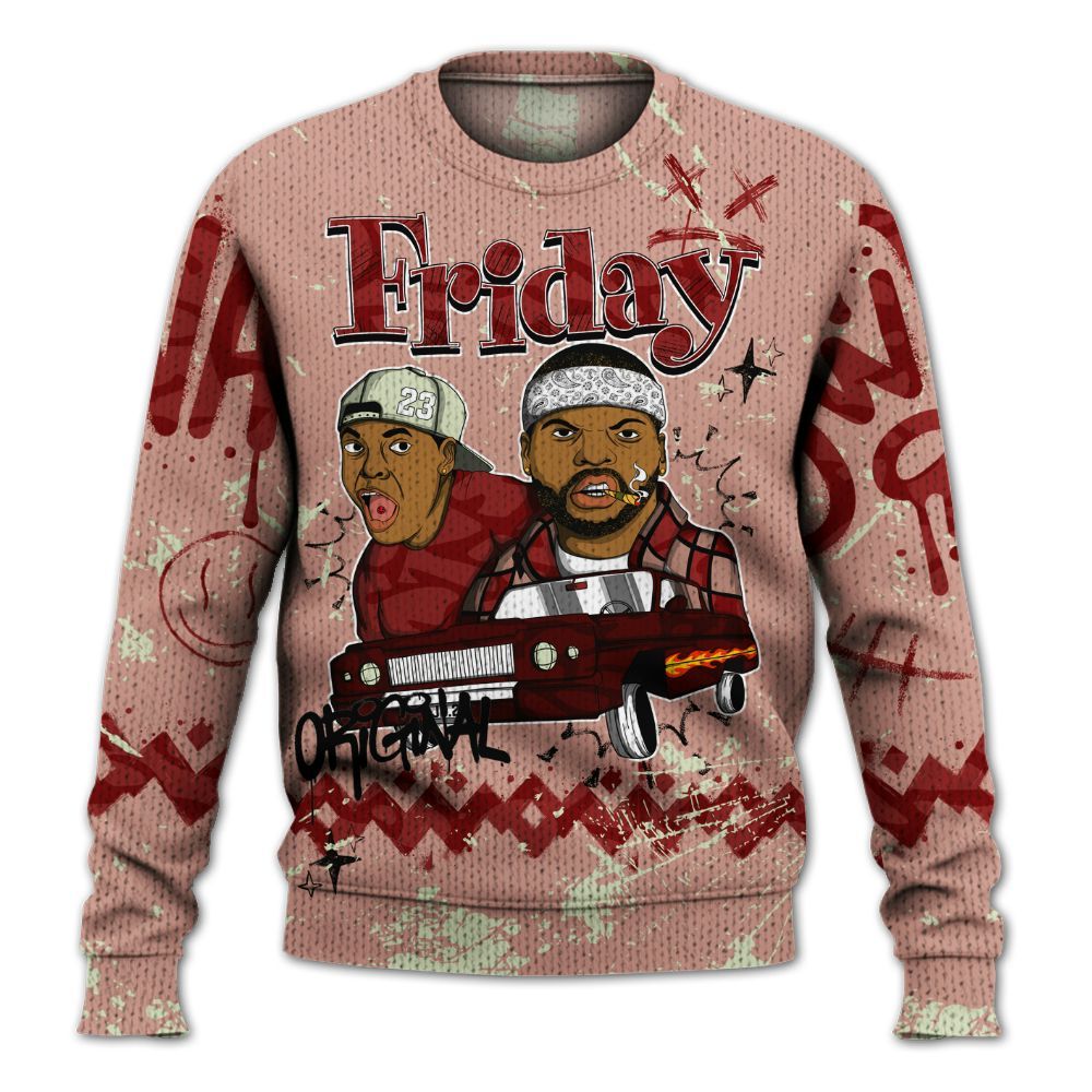 Knitted Sweater To Match Valentines Day 3s - Friday Sneaker Crayon