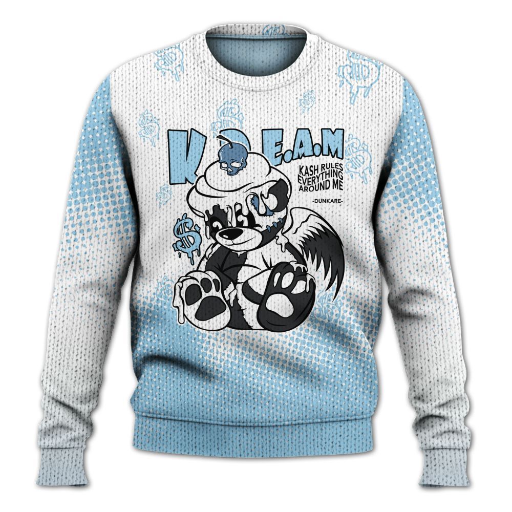 Knitted Sweater To Match Legend Blue 11s - Loot Bear Unique Drip