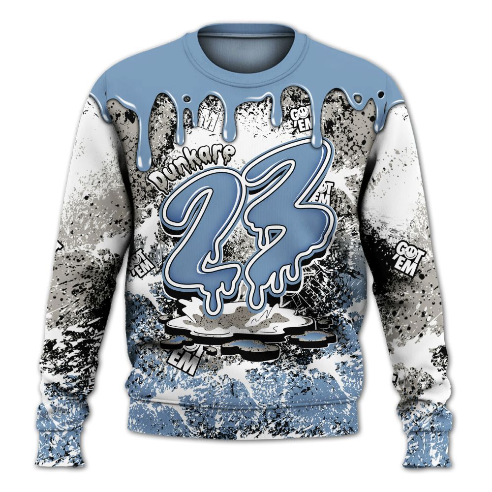 Sweatshirt To Match University Blue 4s - Dripping 23 Drip All Over Print