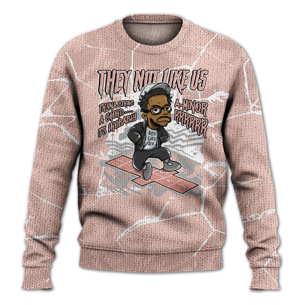 Knitted Sweater To Match Low Legend Pink 11s - Hopscotch Dislike Us Graphic Crack