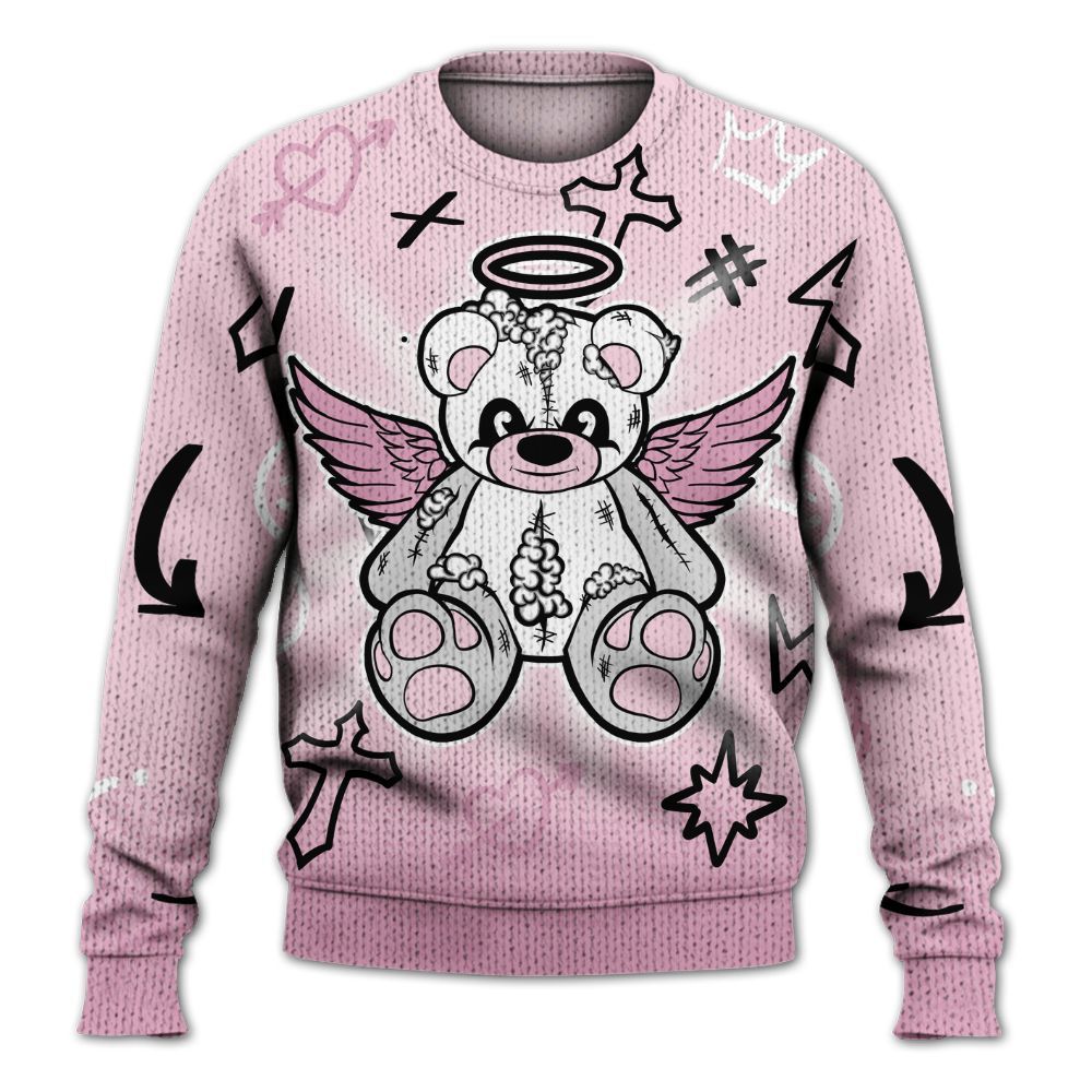 Knitted Sweater To Match Orchid 4s - Gods Guides Me Bear Graphics