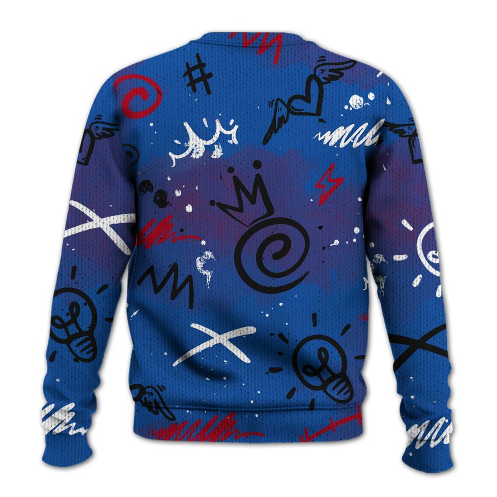 Knitted Sweater To Match Air Griffey Max Black Red Navy Blue 1s - Drip Been Di2ferent