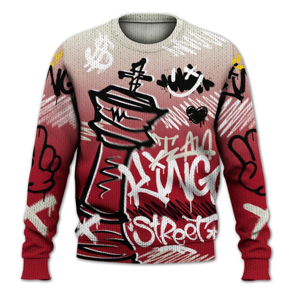 Knitted Sweater To Match 2025 High OG Cinnabar 1s - Street King Chess Streetwear