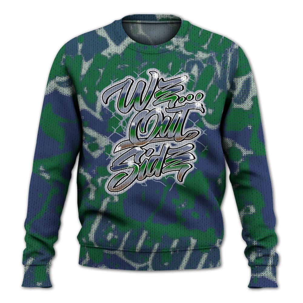 Knitted Sweater To Match Midnight Navy 13s - We OutSider Graphic Street