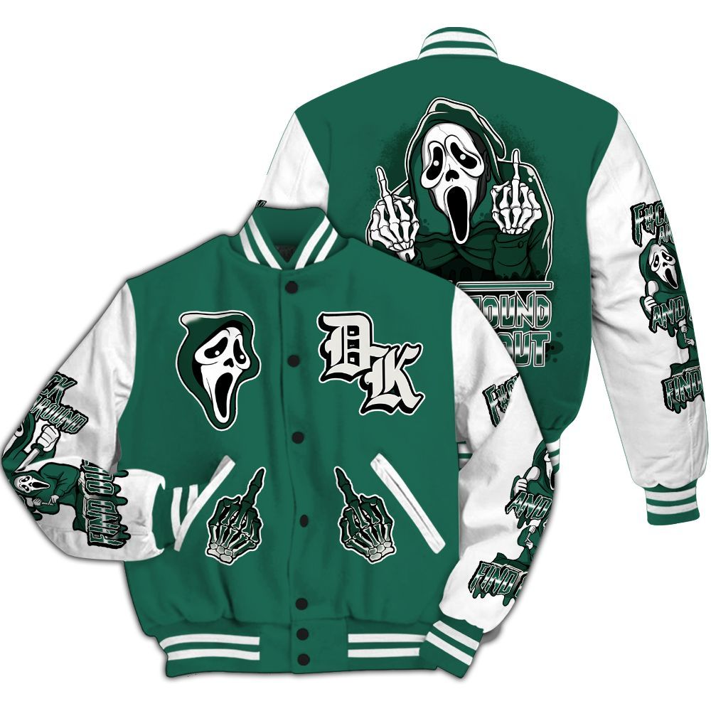 Varsity Jacket To Match Oxidized Green 4s - F#CK And Find Out Graphic All Over Print