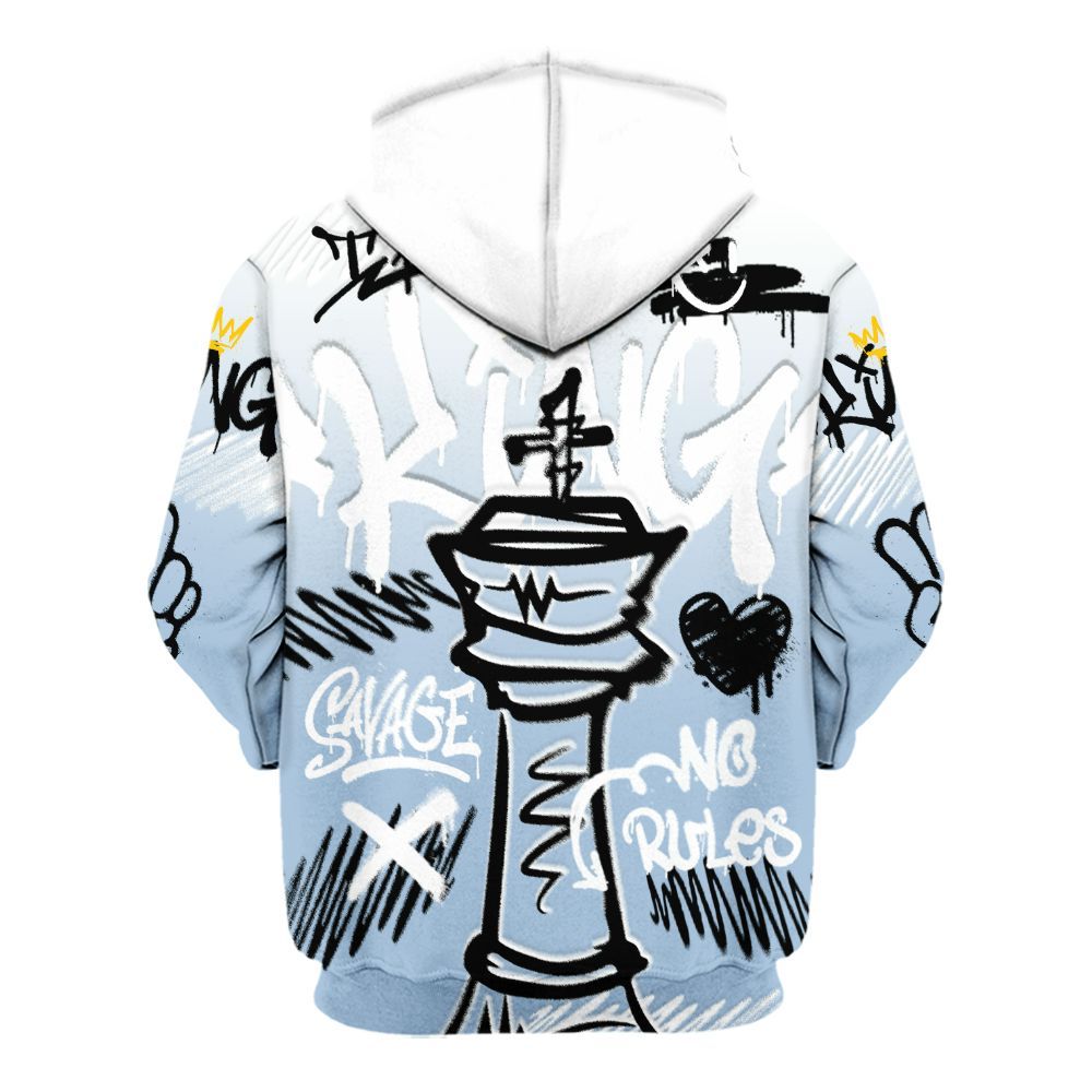 Hoodie To Match High University Blue 1s - Street King Chess Streetwear All Over Print