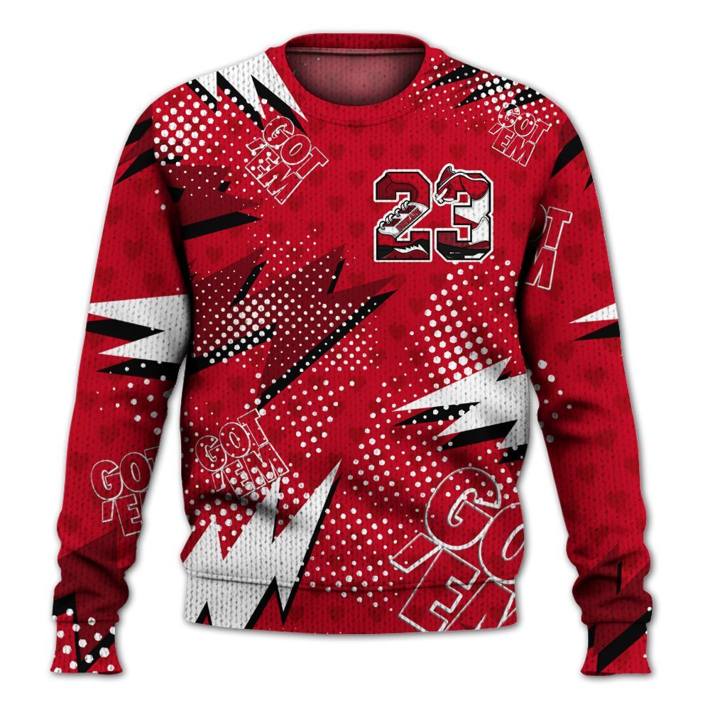 Knitted Sweater To Match Cortez GS Valentine's Day - Custom Name Number 23 5s