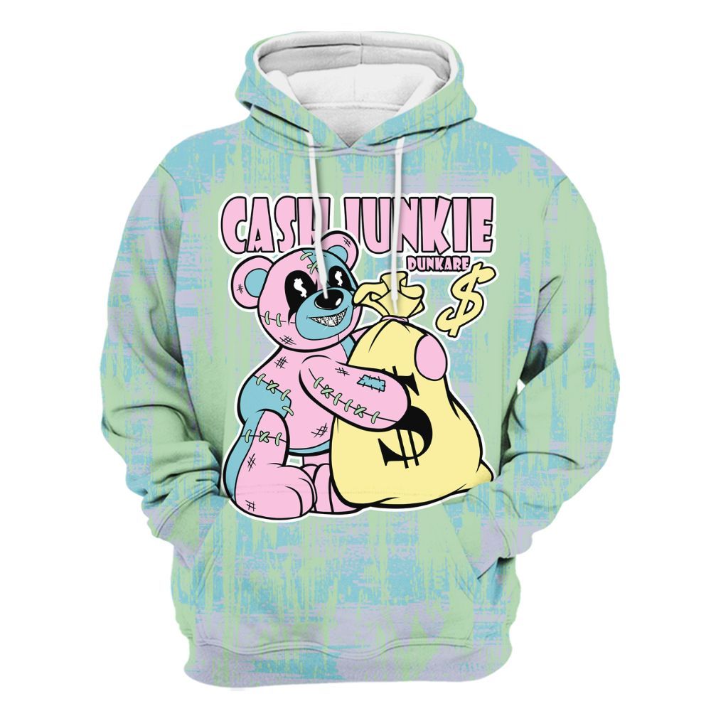 Hoodie To Match SB Dunk Low Visty - Cashs Junkie Bear Glitch Art All Over Print